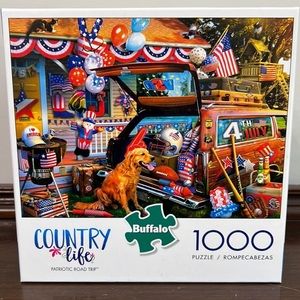 🧩Country Life-“Patriotic Road Trip”-Buffalo Games 1000 piece jigsaw puzzle